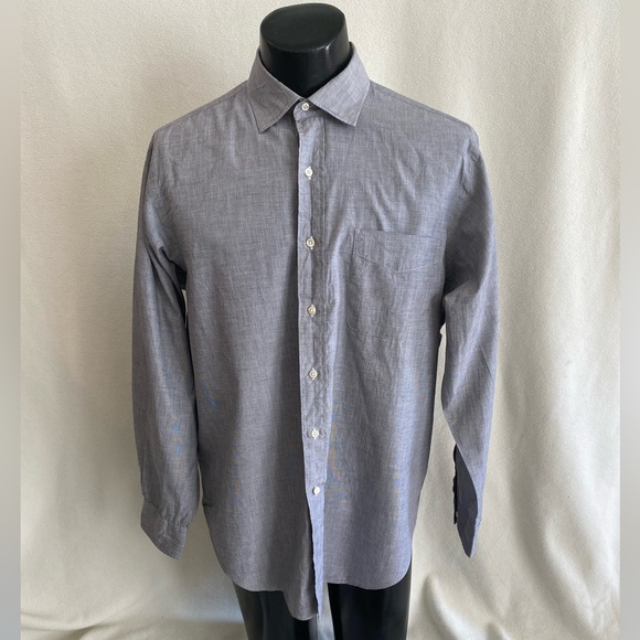 Polo Ralph Lauren Shirt Mens 16.5x34/35 Philip Gray Long Sleeve Cotton Button Up - Picture 1 of 10